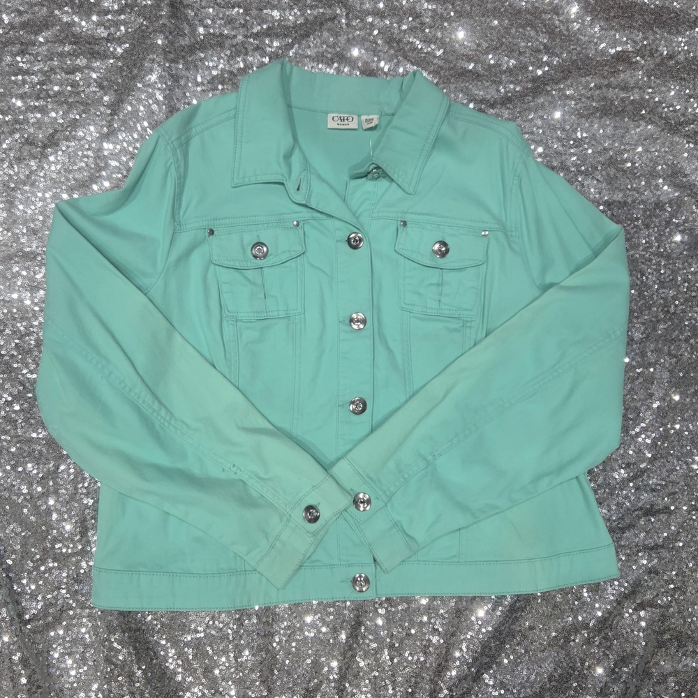 Cato Turquoise Jacket with Silver Buttons